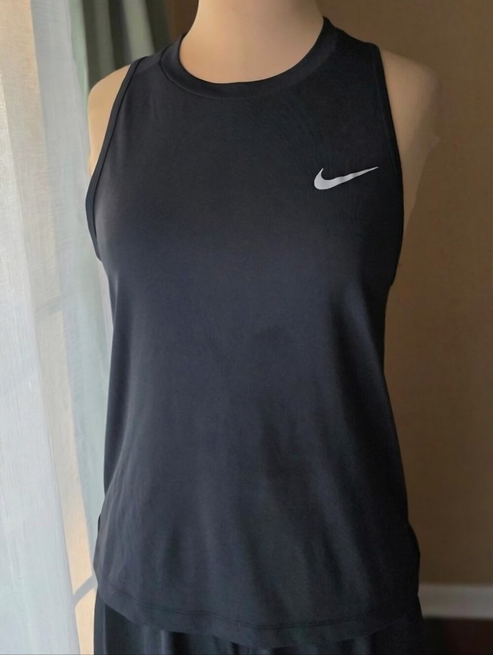 Nike Dri-FIT Black Mesh Racerback Running Training Tank Top Women's Small S